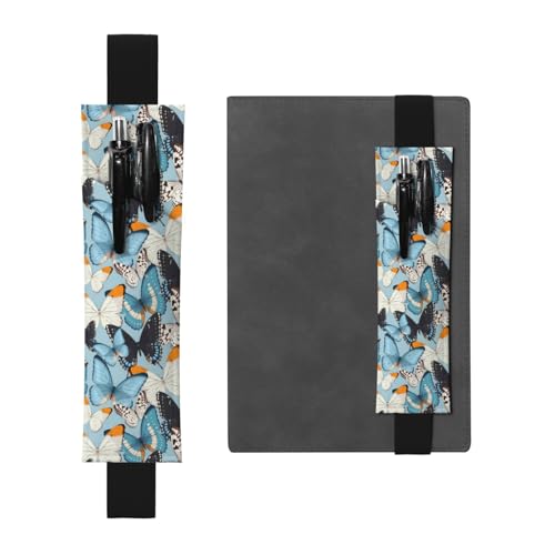 WSHFFILO Federmäppchen aus Leder, mit Schmetterlings-Motiv, Schwarz , Einheitsgröße, Münztasche von WSHFFILO