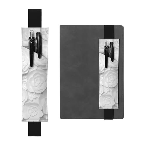 WSHFFILO Federmäppchen aus Leder mit 3D-Blumendruck, Schwarz , Einheitsgröße, Münztasche von WSHFFILO