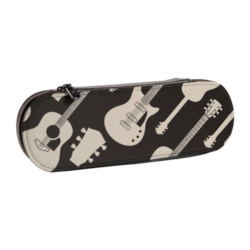 WSHFFILO Federmäppchen aus Leder mit Gitarrenmuster, tragbare Schreibwaren-Tasche von WSHFFILO