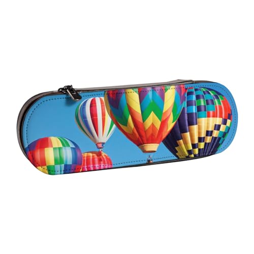 WSHFFILO Federmäppchen aus Leder mit Heißluftballon-Motiv, tragbar, Schreibwaren-Tasche von WSHFFILO