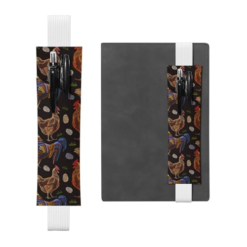 WSHFFILO Federmäppchen aus Leder mit Hühner-Aufdruck, Lesezeichen, Federmäppchen, weiß, Einheitsgröße, Münztasche von WSHFFILO