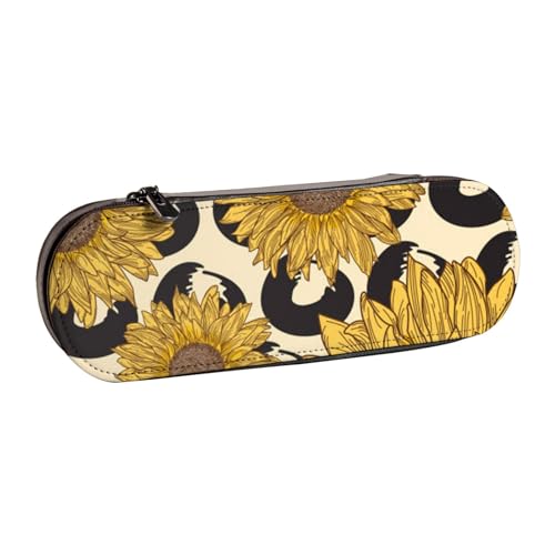 WSHFFILO Federmäppchen aus Leder mit Sonnenblumen-Motiv, tragbare Schreibwaren-Tasche WSHFFILO Federmäppchen aus Leder mit Sonnenblumen-Motiv, tragbare Schreibwaren-Tasche von WSHFFILO