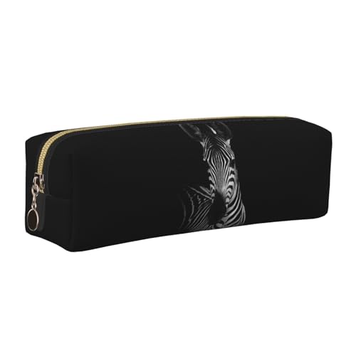 WSHFFILO Federmäppchen aus Leder mit Zebramuster, gold, Einheitsgröße, Münztasche von WSHFFILO