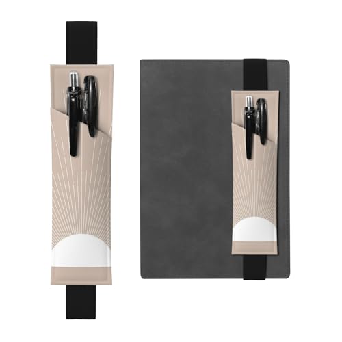 WSHFFILO Federmäppchen aus Leder mit abstraktem geometrischem Muster, Lesezeichen, Federmäppchen, Schwarz , Einheitsgröße, Münztasche von WSHFFILO