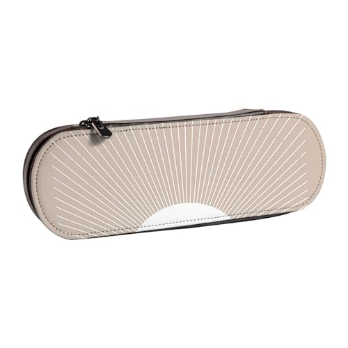 WSHFFILO Federmäppchen aus Leder mit abstraktem geometrischem Muster, tragbare Schreibwaren-Tasche von WSHFFILO