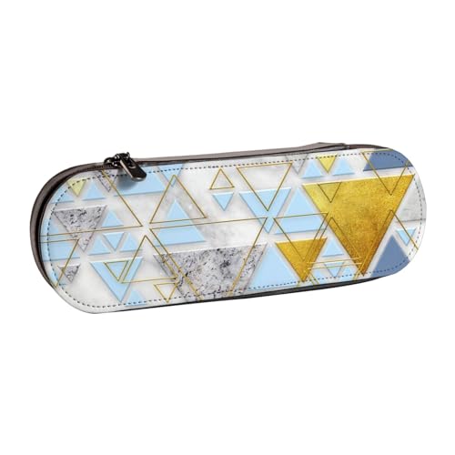 WSHFFILO Federmäppchen aus Leder mit abstraktem geometrischem Muster, tragbare Schreibwaren-Tasche von WSHFFILO