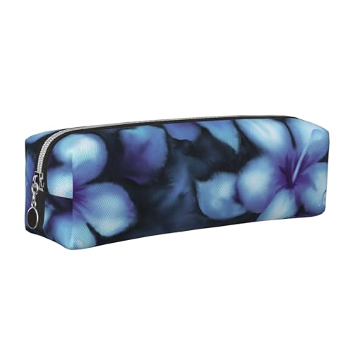 WSHFFILO Federmäppchen aus Leder mit tropischem Blumendruck, silber, Einheitsgröße, Münztasche von WSHFFILO