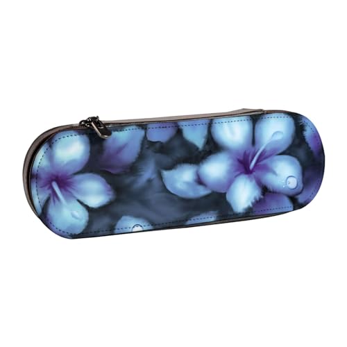 WSHFFILO Federmäppchen aus Leder mit tropischem Blumenmuster, tragbare Schreibwaren-Tasche von WSHFFILO