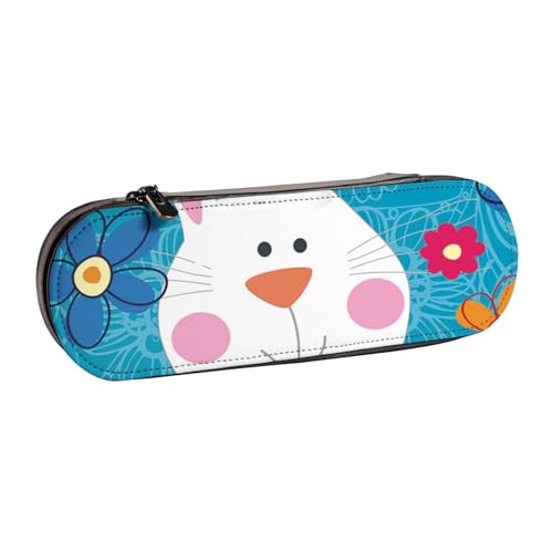 WSHFFILO Federmäppchen aus bedrucktem Leder, Motiv: Frühling und Frohe Ostern, tragbare Schreibwaren-Tasche von WSHFFILO