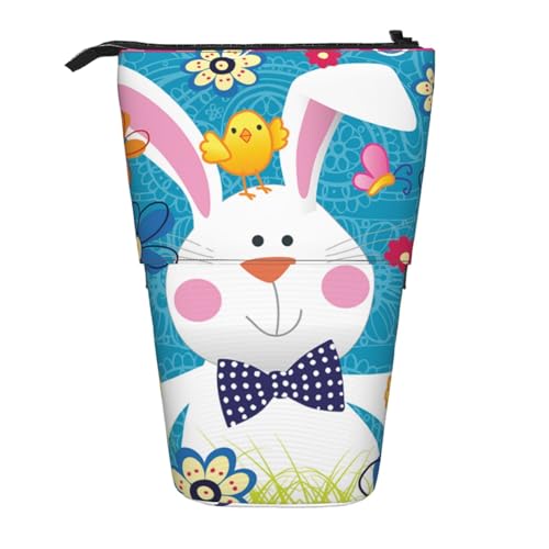 WSHFFILO Federmäppchen mit Aufdruck "Spring Happy Easter Holiday", ausziehbar von WSHFFILO