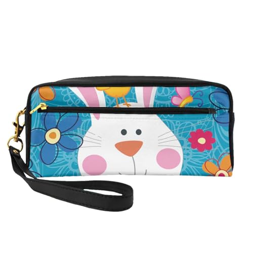 WSHFFILO Federmäppchen mit Aufdruck "Spring Happy Easter Holiday", kleine Make-up-Tasche, tragbare Schreibwaren-Tasche von WSHFFILO