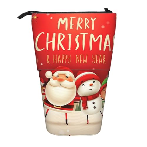 WSHFFILO Federmäppchen mit Aufschrift "Merry Christmas", ausziehbar, Teleskop-Stifttasche von WSHFFILO