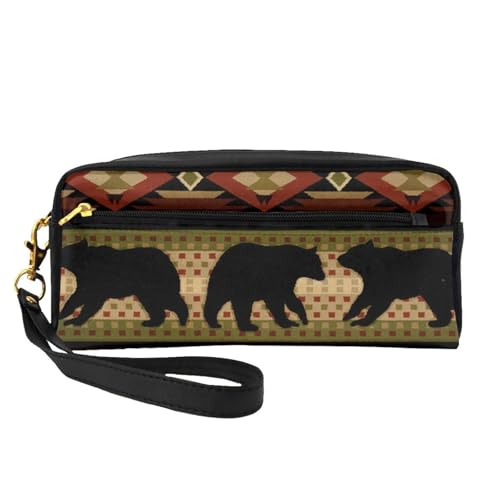 WSHFFILO Federmäppchen mit Bären-Motiv, kleine Make-up-Tasche, tragbare Schreibwaren-Tasche von WSHFFILO