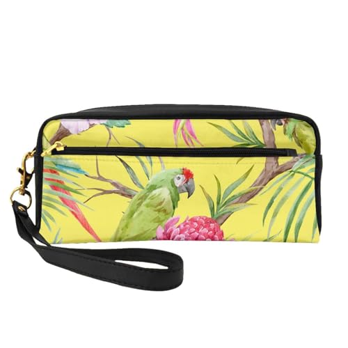 WSHFFILO Federmäppchen mit Blumen- und Vogelkunstdruck, kleine Make-up-Tasche, tragbare Schreibwaren-Tasche von WSHFFILO