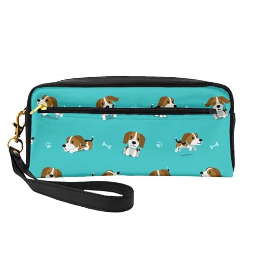 WSHFFILO Federmäppchen mit Cartoon-Beagle-Motiv, kleine Make-up-Tasche, tragbare Schreibwaren-Tasche von WSHFFILO