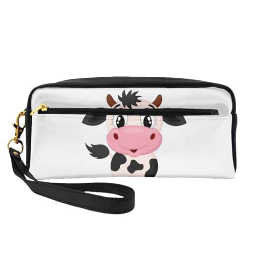 WSHFFILO Federmäppchen mit Cartoon-Milchkuh-Motiv, kleine Make-up-Tasche, tragbare Schreibwaren-Tasche von WSHFFILO