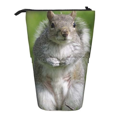WSHFFILO Federmäppchen mit Eichhörnchen-Motiv, ausziehbar, Teleskop, Rot von WSHFFILO