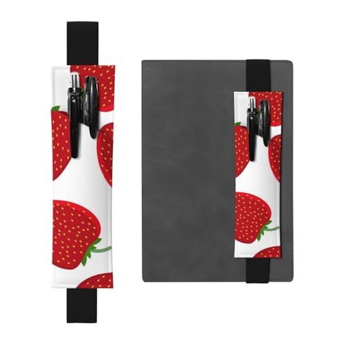 WSHFFILO Federmäppchen mit Erdbeermotiv, aus Leder, Schwarz , Einheitsgröße, Münztasche von WSHFFILO