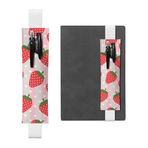 WSHFFILO Federmäppchen mit Erdbeermotiv, aus Leder, weiß, Einheitsgröße, Münztasche von WSHFFILO