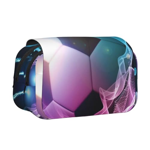 WSHFFILO Federmäppchen mit Feuerball-Motiv, doppeltes Klappetui, Federmäppchen, tragbare Schreibwaren-Tasche, Schwarz , Einheitsgröße, Münztasche von WSHFFILO