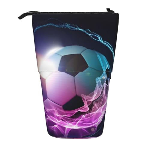 WSHFFILO Federmäppchen mit Feuerfußball-Motiv, ausziehbar, Teleskop-Stifttasche von WSHFFILO