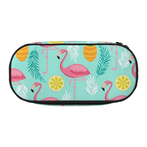 WSHFFILO Federmäppchen mit Flamingo-Motiv, Federmäppchen, tragbare Schreibwaren-Tasche, Schwarz , Einheitsgröße, Münztasche von WSHFFILO