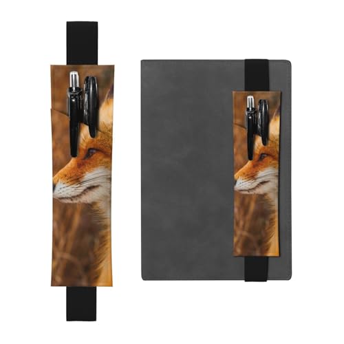 WSHFFILO Federmäppchen mit Fuchs-Motiv, aus Leder, Schwarz , Einheitsgröße, Münztasche von WSHFFILO