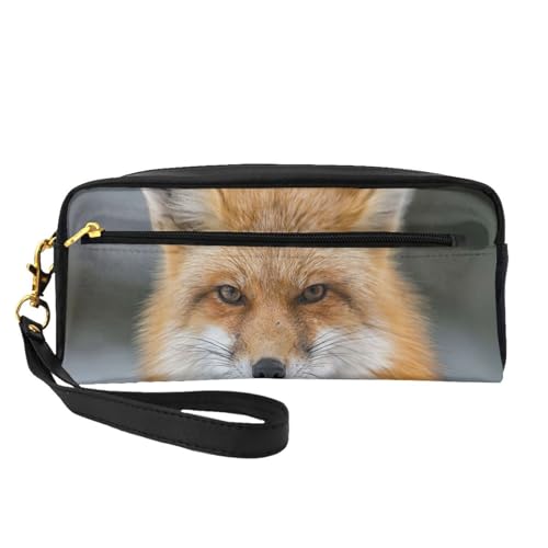 WSHFFILO Federmäppchen mit Fuchs-Motiv, kleine Make-up-Tasche, tragbare Schreibwaren-Tasche von WSHFFILO