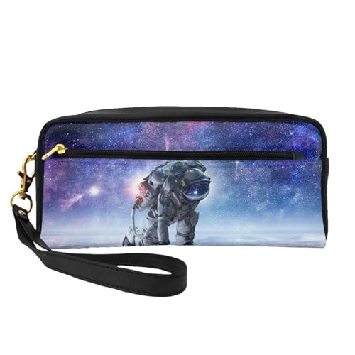WSHFFILO Federmäppchen mit Galaxie-Astronauten-Motiv, kleine Make-up-Tasche, tragbare Schreibwaren-Tasche von WSHFFILO
