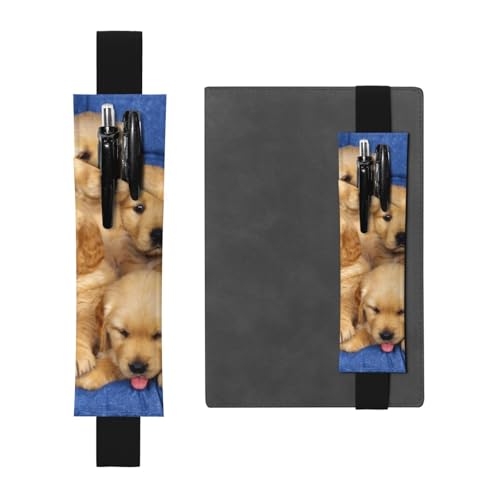 WSHFFILO Federmäppchen mit Hundemuster, bedrucktes Leder, Stifthalter, Lesezeichen, Federmäppchen, Schwarz , Einheitsgröße, Münztasche von WSHFFILO