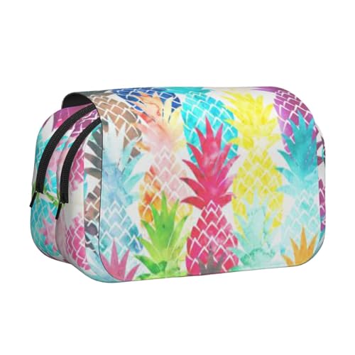 WSHFFILO Federmäppchen mit Malerei, bedruckt, doppeltes Klappetui, Federmäppchen, tragbare Schreibwarentasche, Schwarz , Einheitsgröße, Münztasche von WSHFFILO