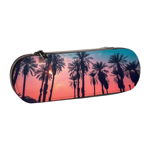 WSHFFILO Federmäppchen mit Palmen-Sonnenuntergang, bedrucktes Leder-Federmäppchen, tragbare Schreibwaren-Tasche WSHFFILO Federmäppchen mit Palmen-Sonnenuntergang, bedrucktes Leder-Federmäppchen, tragbare Schreibwaren-Tasche von WSHFFILO