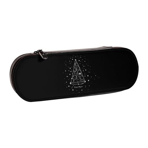 WSHFFILO Federmäppchen mit Pizzasternbild, bedrucktes Leder-Federmäppchen, tragbare Schreibwaren-Tasche von WSHFFILO