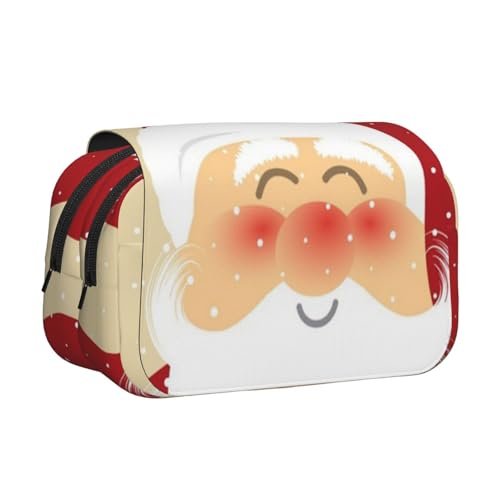 WSHFFILO Federmäppchen mit Weihnachtsmotiv, doppeltes Klappetui, tragbare Schreibwarentasche, Schwarz , Einheitsgröße, Münztasche von WSHFFILO