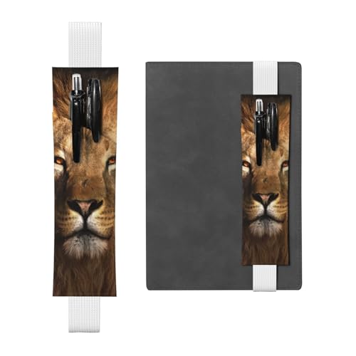 WSHFFILO Federmäppchen mit afrikanischem Tier-Löwen-Motiv, bedrucktes Leder, Lesezeichen, Federmäppchen, weiß, Einheitsgröße, Münztasche von WSHFFILO