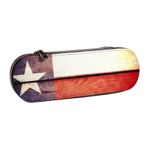 WSHFFILO Federmäppchen mit amerikanischer Flagge, bedrucktes Leder-Federmäppchen, tragbare Schreibwaren von WSHFFILO