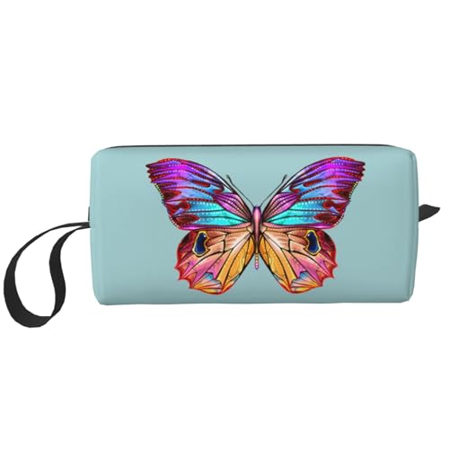 WSHFFILO Federmäppchen mit buntem Schmetterlings-Motiv, kleine Make-up-Tasche von WSHFFILO