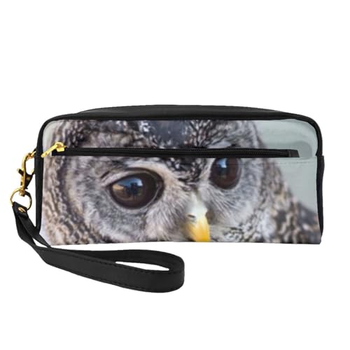 WSHFFILO Federmäppchen mit niedlichem Eulen-Motiv, kleine Make-up-Tasche, tragbare Schreibwaren-Tasche von WSHFFILO