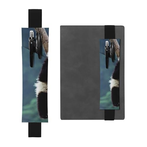 WSHFFILO Federmäppchen mit niedlichem Panda-Aufdruck, aus Leder, Schwarz , Einheitsgröße, Münztasche von WSHFFILO