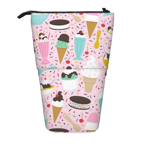 WSHFFILO Federmäppchen mit süßem Eiscreme-Aufdruck, ausziehbar, ausziehbar von WSHFFILO