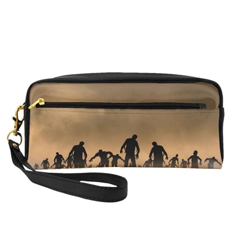 WSHFFILO Federmäppchen mit vielen Zombie-Motiven, kleine Make-up-Tasche, tragbare Schreibwaren-Tasche von WSHFFILO