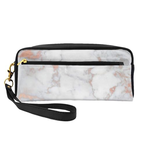 WSHFFILO Federmäppchen mit weißem Marmor, Rotgold, bedruckt, kleine Make-up-Tasche, tragbare Schreibwaren-Tasche WSHFFILO Federmäppchen mit weißem Marmor, Rotgold, bedruckt, kleine Make-up-Tasche, tragbare Schreibwaren-Tasche von WSHFFILO