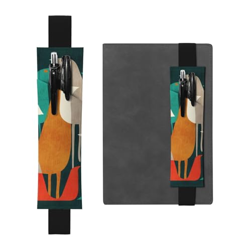 WSHFFILO Federmappe mit Vogelbeflockung, bedrucktes Leder, Stifthalter, Lesezeichen, Federmäppchen, Schwarz , Einheitsgröße, Münztasche von WSHFFILO