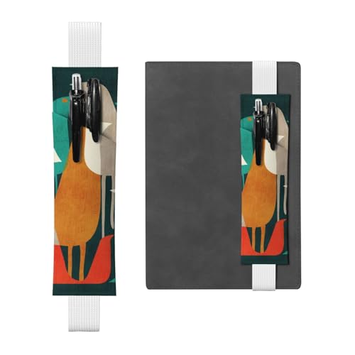 WSHFFILO Federmappe mit Vogelbeflockung, bedrucktes Leder, Stifthalter, Lesezeichen, Federmäppchen, weiß, Einheitsgröße, Münztasche von WSHFFILO