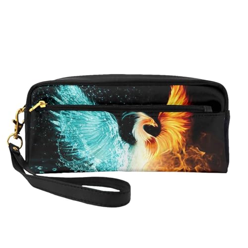 WSHFFILO Fire and Water Phoenix Federmäppchen, bedruckt, kleine Make-up-Tasche, tragbare Schreibwaren-Tasche von WSHFFILO
