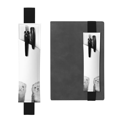 WSHFFILO Frettchen bedrucktes Leder-Stifthalter, Lesezeichen, Federmäppchen, Schwarz , Einheitsgröße, Münztasche von WSHFFILO