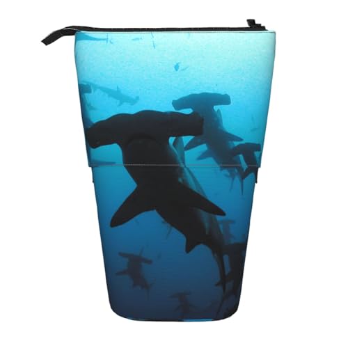 WSHFFILO Hammerhead Sharks Bleistifttasche, Teleskop, erweiterbar von WSHFFILO