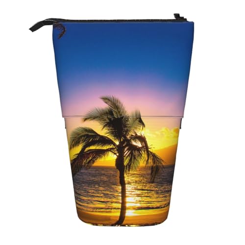 WSHFFILO Hawaii Beach bedrucktes Teleskop-Stiftetui, erweiterbar von WSHFFILO