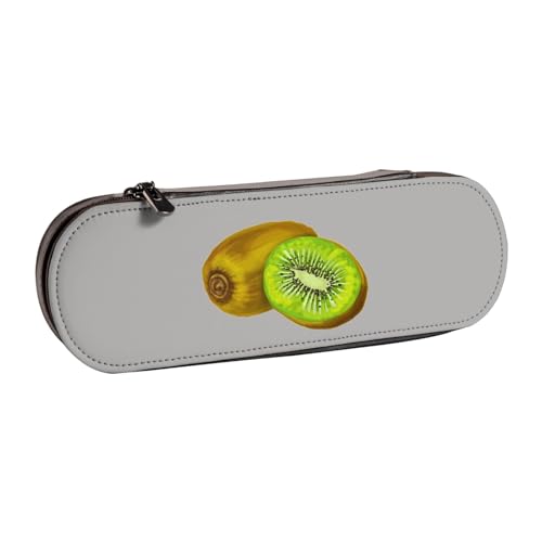 WSHFFILO Kiwi Federmäppchen aus bedrucktem Leder, tragbare Schreibwaren-Tasche von WSHFFILO