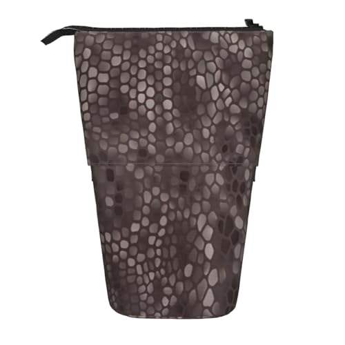 WSHFFILO Klassische Teleskop-Stifttasche mit Schlangenhaut-Aufdruck, erweiterbar von WSHFFILO